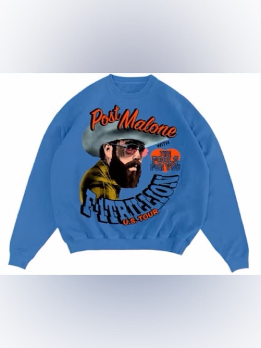 Post Malone F-1 Trillion with Fools Crewneck Sweatshirt Adult Small